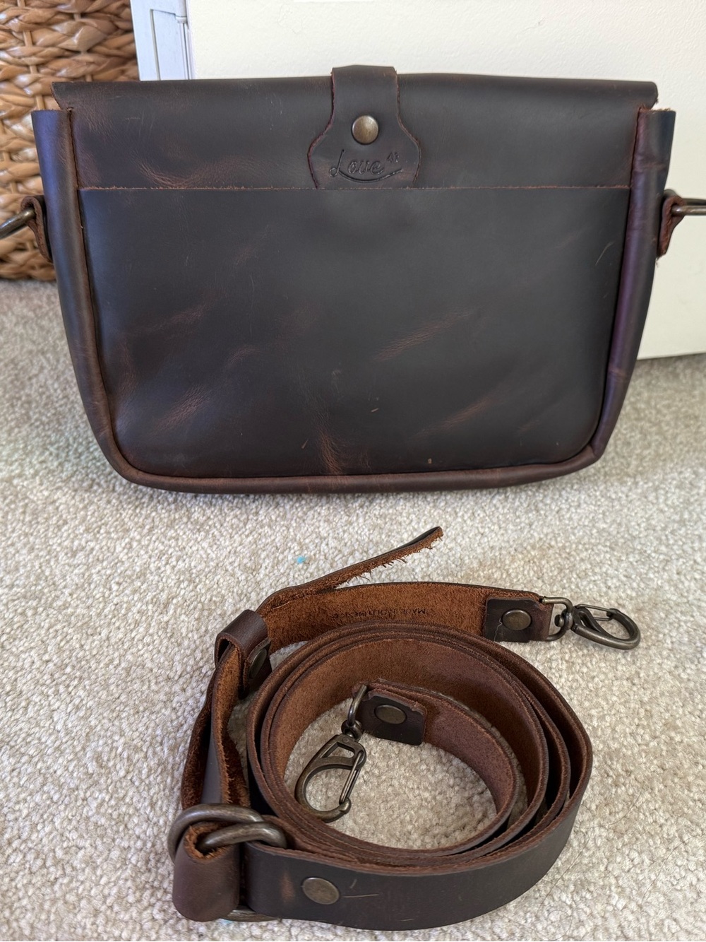 Koroha Dark Coffee Crossbody Saddle Bag - Love 41 by Saddleback Leather Company - Picture 5 of 6